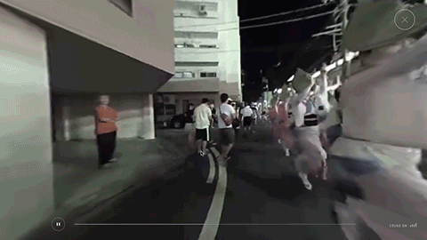 360度の全方向を撮影できるカメラの映像